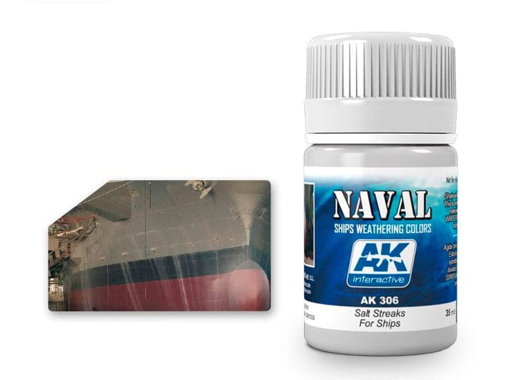Ak Interactive White Ak Ships Weathering Ak306 Salt Streaks For Ships (35Ml)