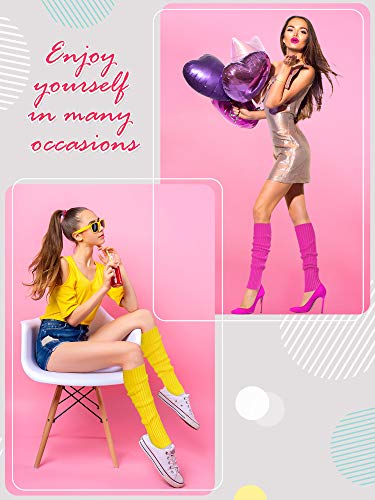 SATINIOR 8 Pairs Women Knit Leg Warmers 80s Eighty's Ribbed Leg Warmers for Party Sports4