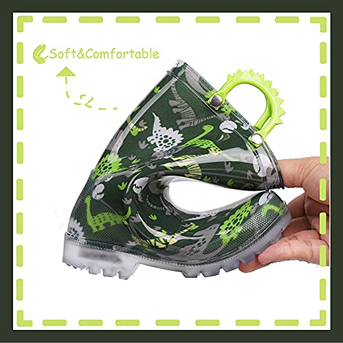 Image of Outee Toddler Kids Adorable Lightwight Waterproof Rain Boots Light Up by Steps