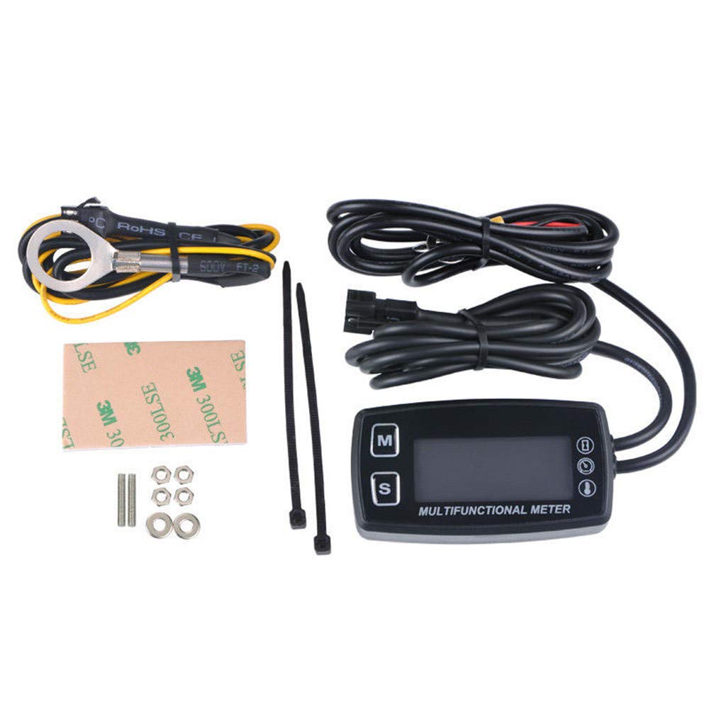 YONGYAO Contagiri Digitale LED per Moto Multifunzione con Schermo Impermeabile Termometro