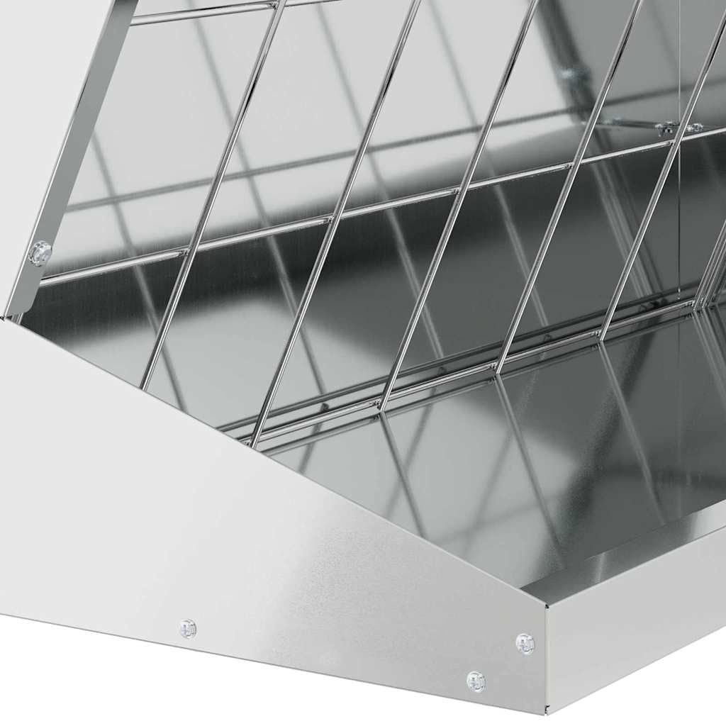vidaXL Comedero de heno Plateado 71 x 33 x 70 cm Acero Galvanizado, Comedero Moderno de Acero para Mascotas y Ganado, Duradero, Minimalista y práctico para tu jardín o terraza