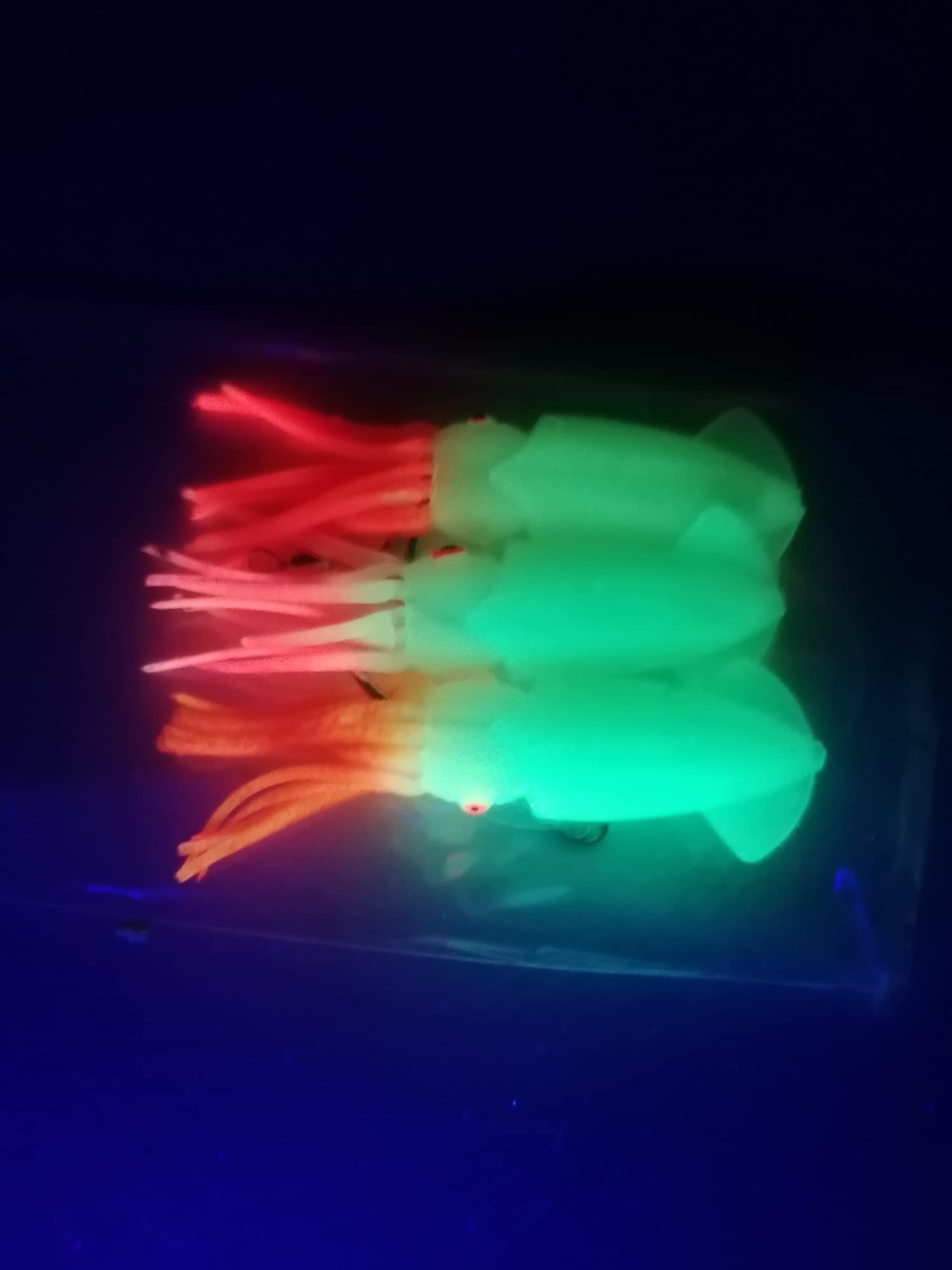 Set of 2 cod leaders by Dega by Jenzi rubber octopus 3 arms luminous squid Norway ready assembled length 145 cm - Image 2