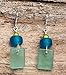 Mystic Sea Glass Earrings (Teal - Cobalt) - Sterling Drop Beach Earrings for Women by EcoSeaCo, using sustainable, recycled and repurposed material. Handmade Jewelry in the USA