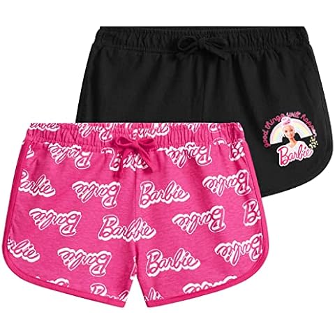 Barbie Pantalon Corto Niña, Pack de 2 Shorts 100% Algodón Cover