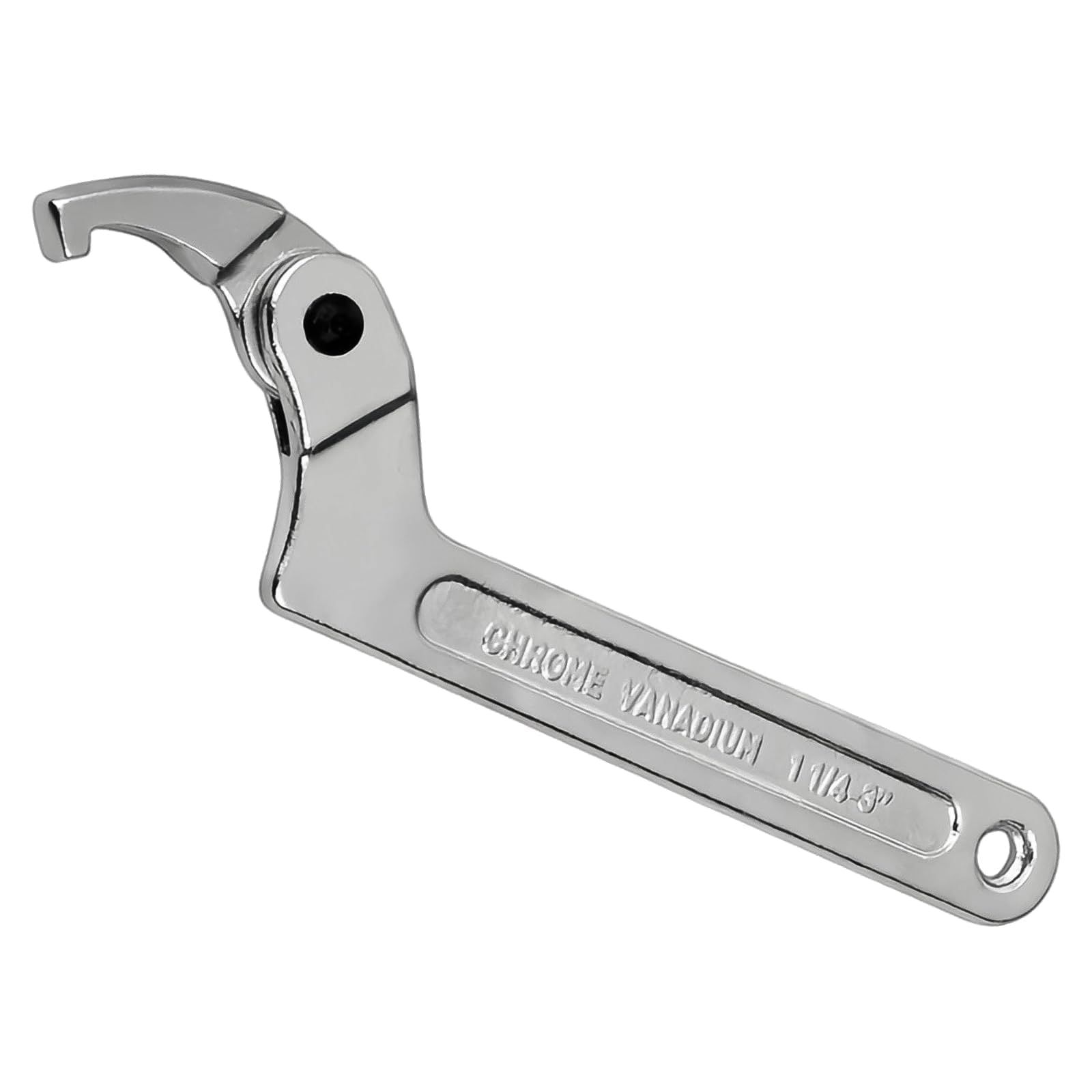 HSUYUN C Spanner, Hook Wrench, High Carbon Steel C Spanner Adjustable, Slot Nut Wrench, Silver, 32-76 mm Square Head