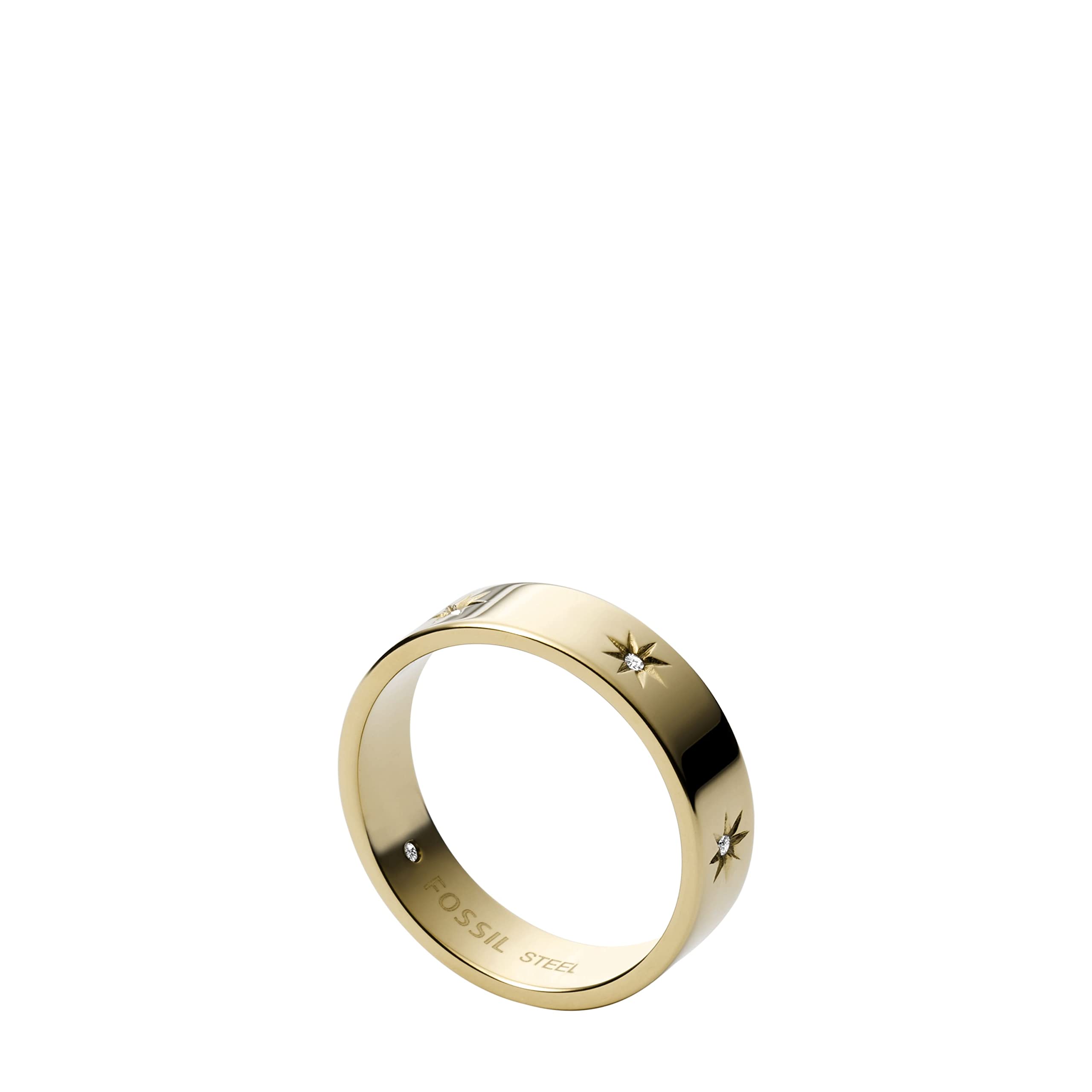 Fossil Ring Für Männer Sutton, Breite: 3,6mm Gold-Edelstahl-Ring, JF03874710