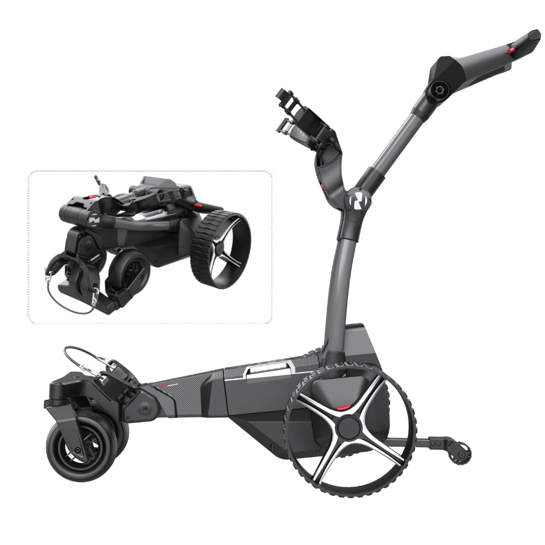 NAVEE Birdie - Carrito de Golf eléctrico con 3 mandos a Distancia, Compacto de un Solo Toque, Motores duales, batería de 220 WH para 36 Agujeros, Sistema de Estabilidad de Ruedas 4+1, Control de