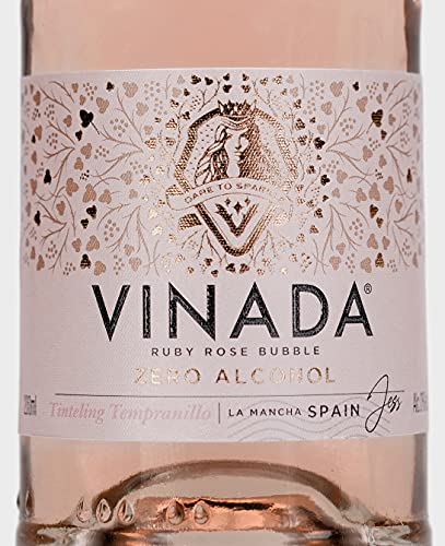 VINADA - Sparkling Rosé Mini - Zero Alcohol Wine - 200 ml (24 Glass Bottles)
