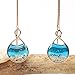 Blue water and sand rose gold threader earrings-hypoallergenic for sensitive skin, Handmade in Hawaii Beach Jewelry
