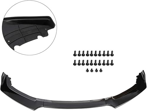 Miniatura 7 de OCPTY 3 alerones de parachoques delantero de coche negro brillante para Honda Civic 2016-2020