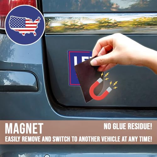 Image of Magnet Sticker Subtle Let's Go Taco Magnetic Anti Funny Leftist Feminist Social Justice Human Rights Black Blue Magnet for Bumper, Refrigerator, Cruise Door, Car, Truck 7.5x3.75in