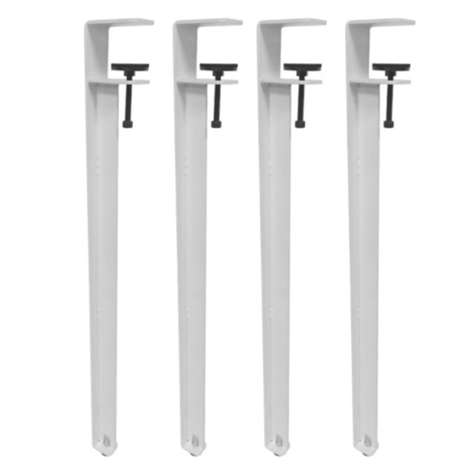 F-Shape Table Clamp Legs,4x Adjustable Metal Table Legs,Iron Furniture Legs,for DIY Coffee Table Dining Desk Console No Drill Table Legs,Includes Protection Pad & Allen Key (71cm,White)