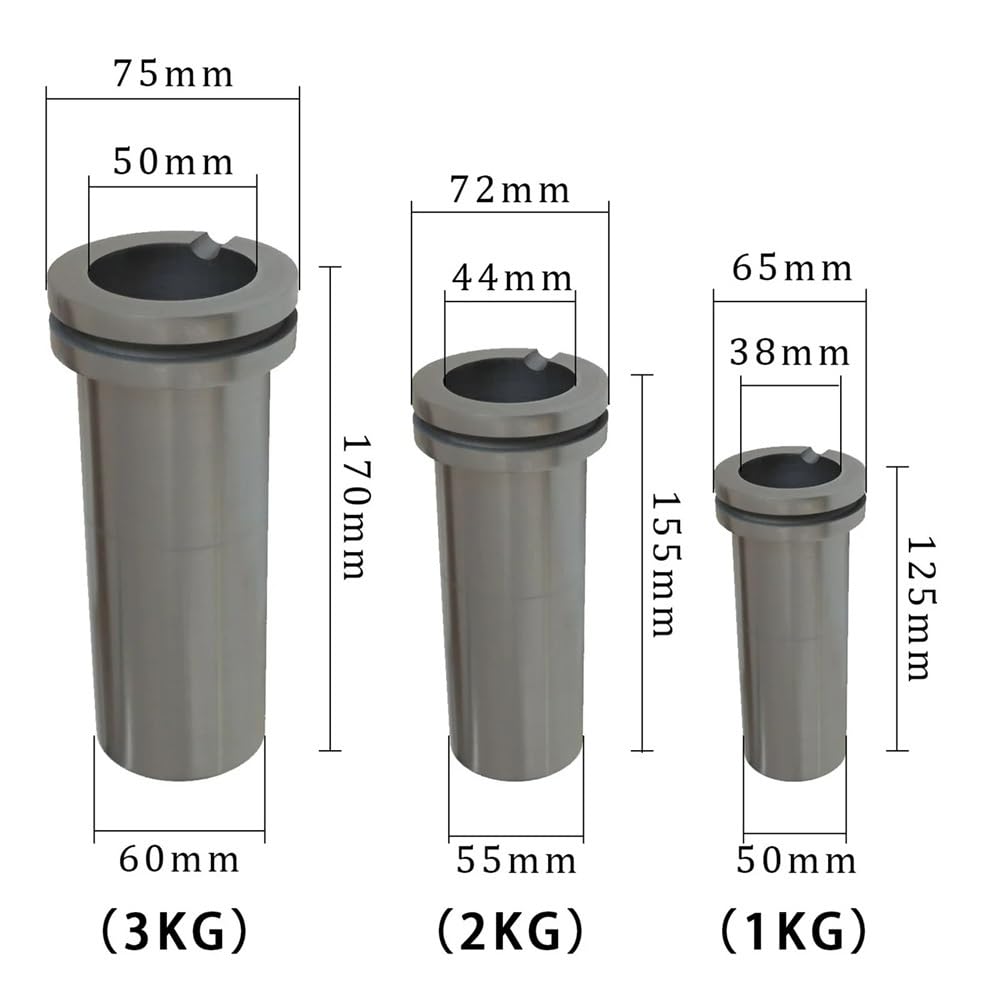 Molde for lingotes de metal fundido de 1 kg, 2 kg y 3 kg, crisol de análisis de laboratorio, crisol de grafito de alta pureza, 1 unidad(3)