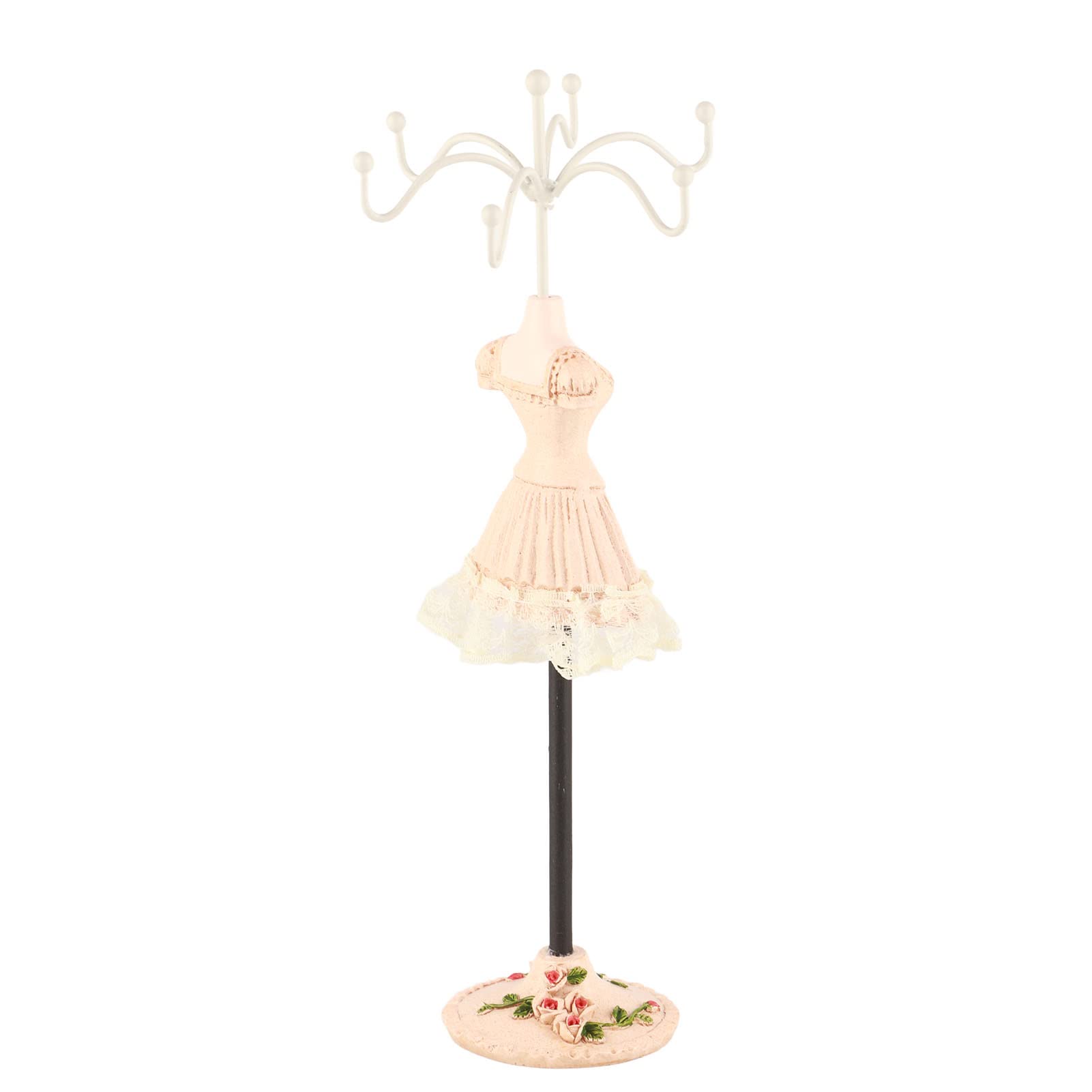 Organizzatore Gioielli con Staffa Girevole, Espositore per Collane Orecchini Bracciali Anelli in Resina Poliestere, Porta Accessori per Bambole Regalo Donna Ragazze Camera da Letto Vetrina(E)