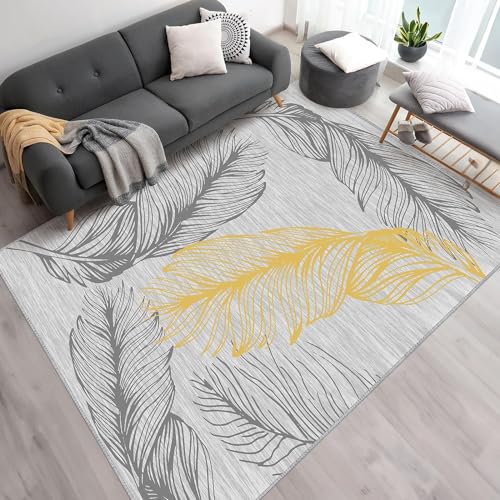 HOMFINE Modernas Alfombra Salon-Grandes Alfombra Habitacion Tapetes para Sala Alfombra Dormitorio Alfombras Pelo Corto Suave y Antideslizante Alfombra Lavable Lavadora 200x300cm Gris