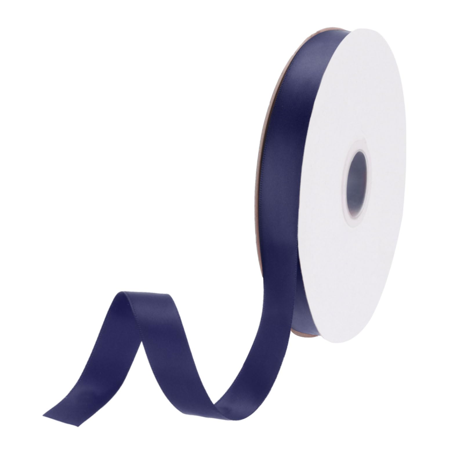 DMiotech 15mm Satin Ribbon 46m/150ft Thin Double Face Fabric Grosgrain Ribbon for Gift Wrapping Floral Hair Flower Bouquet, Navy Blue โ image 1