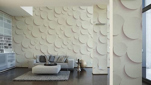 Miniatura 8 de CONCORD WALLCOVERINGS  Papel tapiz geométrico para pared con círculos de dormitorio, gris y blanco, 62.6 pulgadas de ancho x 110 pulgadas de alto, 3
