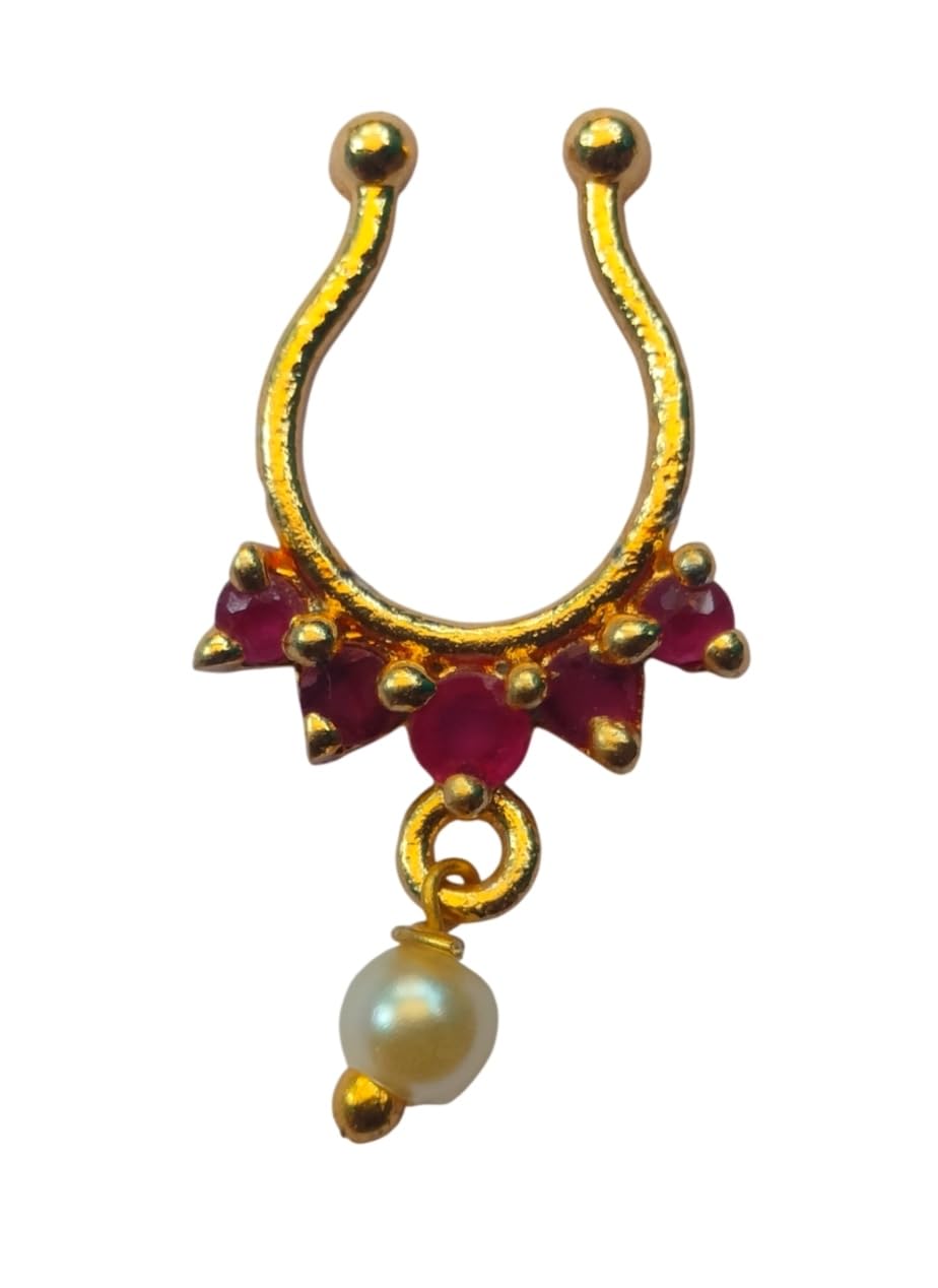 Style Heavens Womens Nose pin ring or Nathu Bulak for Elegant fancy Nose Ring Jewelry for Dancers and womens. 41-image-20