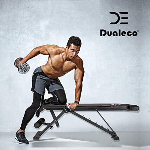 Adjustable Weight Bench with Upgraded Headrest, Foldable Workout Bench for Home Gym Strength Training, 500lbs Incline Decline Flat Exercise Bench Press for Wegiht Lifting by Dualeco