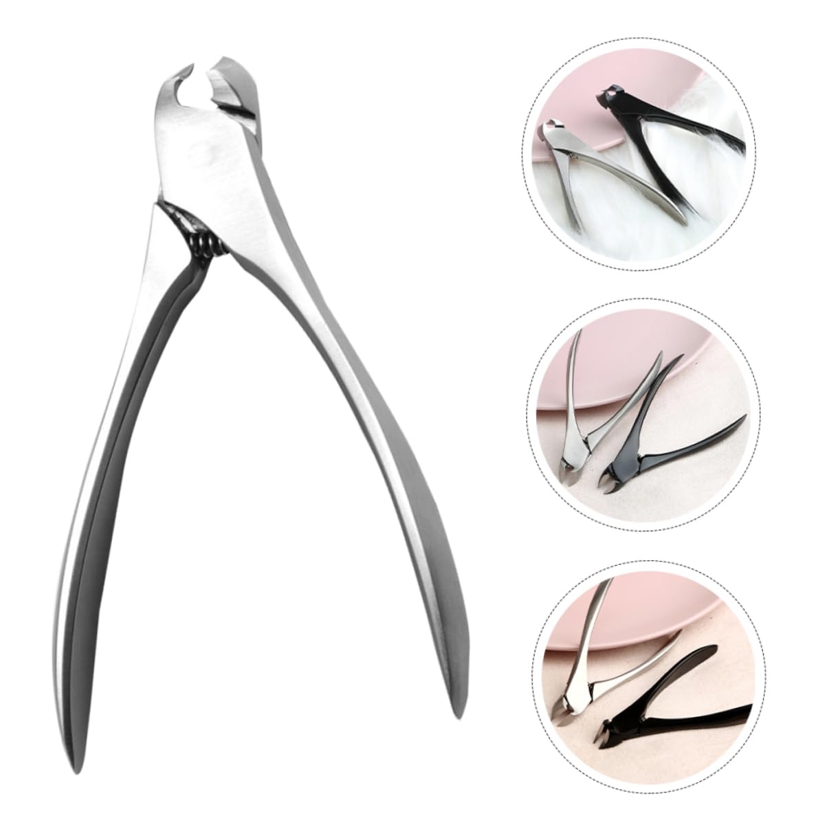 Healeved 3piezas Cortaúñas Grueso Mango Antideslizante Para Pedicura Recortador De Uñas De Pies Diseño Ergonómico y Curvado Para Uñas Encarnadas y Espesas Herramienta De Manicura