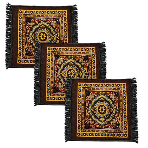 Image of BENAVJI Traditional Floral Printed Carpet Rug for Living Room | Soft Floor Mat with Decorative Tassel Border | Anti-Skid Multipurpose Area Rug for Bedroom, Hall & Home Decor Pack of 3