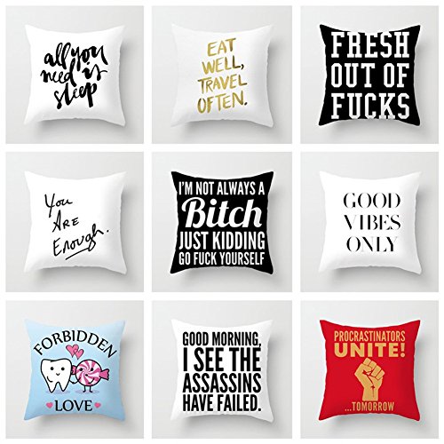 Aremazing Good Vibes Only Inspirational Quote Super Soft Throw Pillow Case Cushion Cover Home Decor 18 X 18 Inches Simple Words (Good Vibes Only) #TOP1