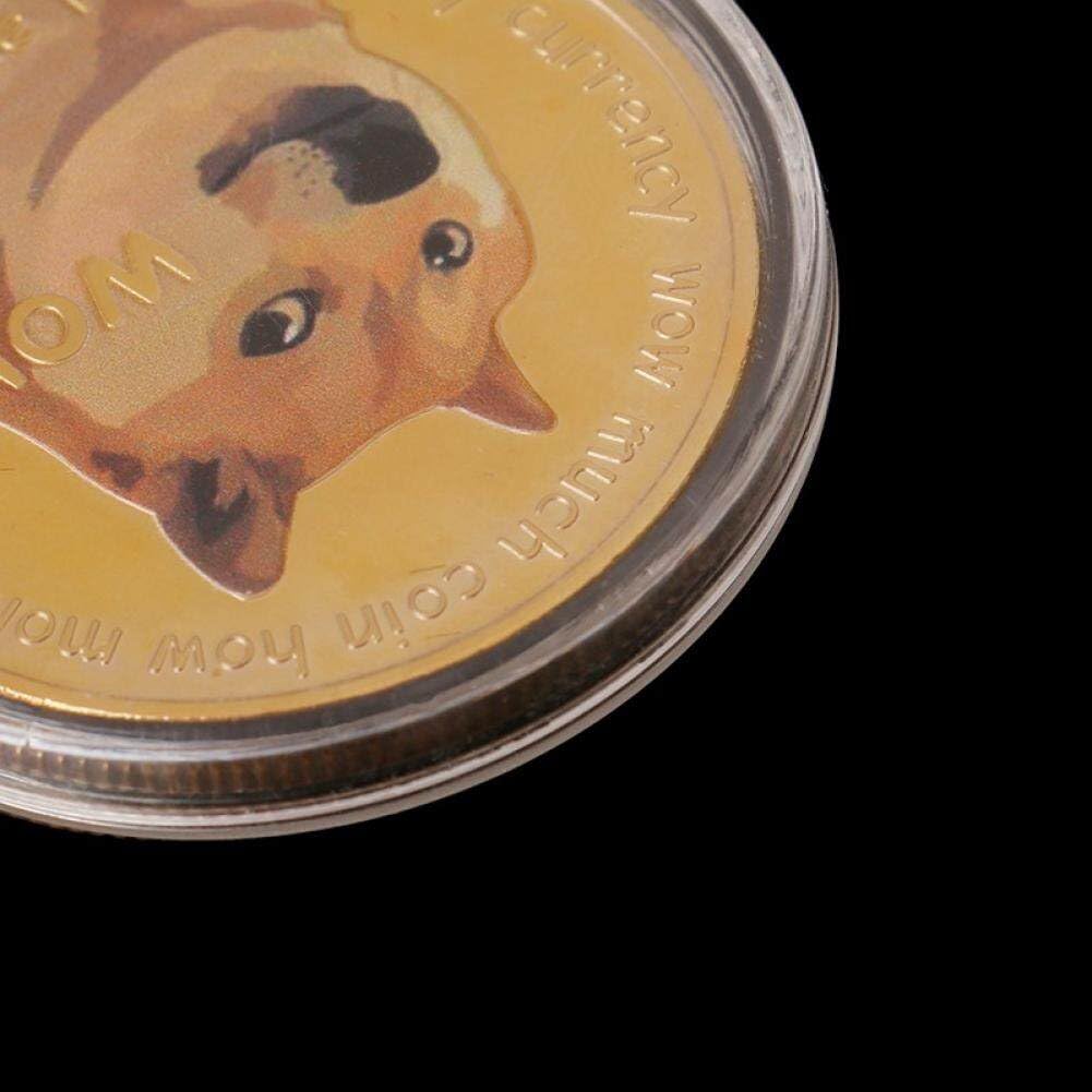 Divertenti Monete Commemorative Dogecoin Placcate in Oro Simpatico Regalo di Collezione di Souvenir con Motivo Dog per Gli Amici