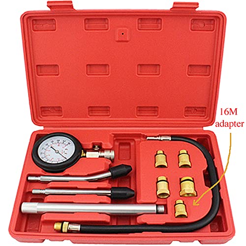 Pmd Products Engine Cylinder Compression Tester Gauge Kit With Extender Tubes, And 5 Spark Plug Adaptersm10 M12 M14 M16 M18 #TOP30