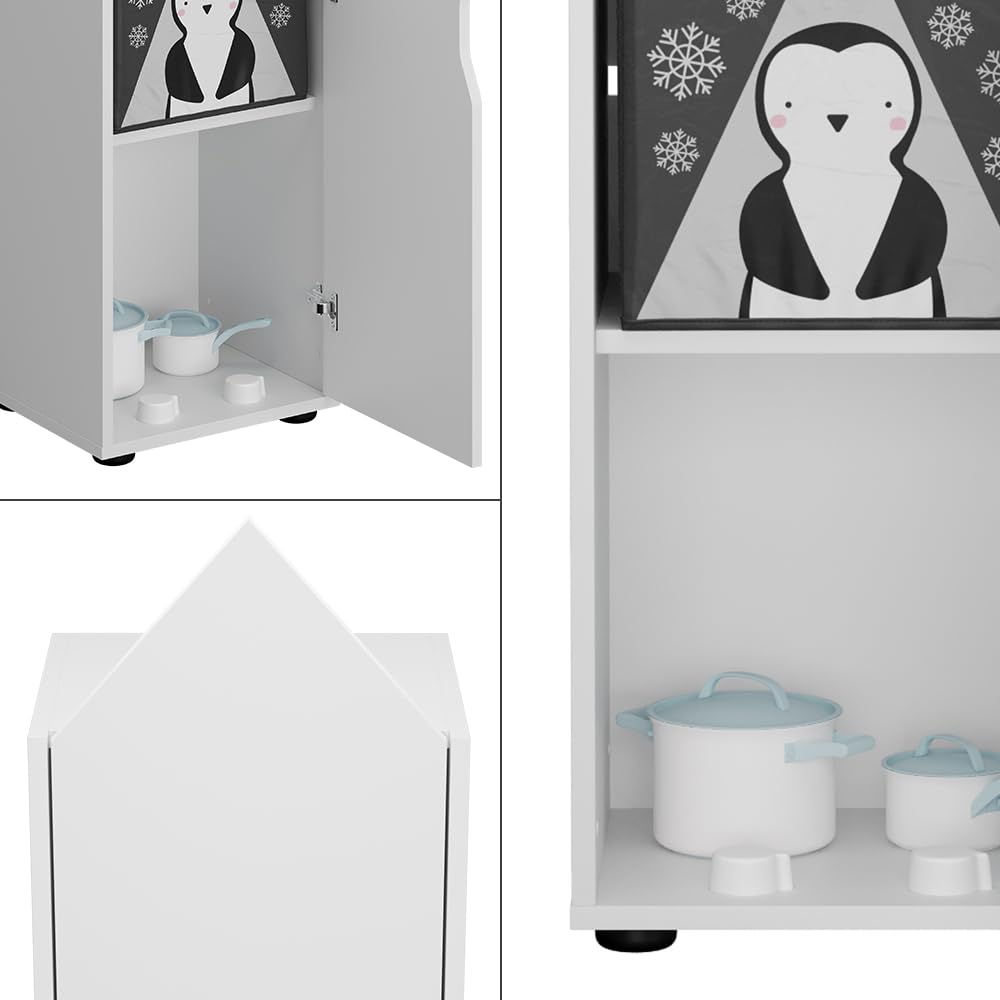 Vicco Étagère pour Enfants Estell, Blanc, 36.4x130.9cm, avec des espaces de Rangement Ouverts pour Le Stockage des Jouets