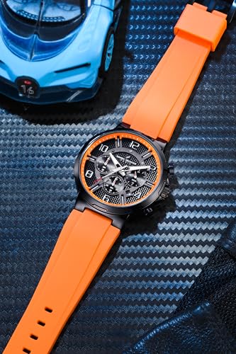 Image of Daniel Hechter Paris Beaubourg Collection Multifunctional Watch for Men with Textured Round Dial and Silicon Strap-DHM1009