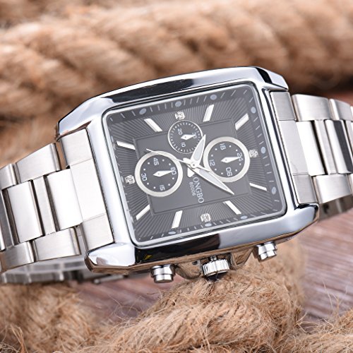 Longbo - Orologio vintage con quadrante quadrato