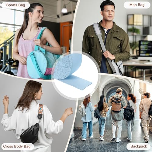 Sangle en nylon robuste 38mm bleu clair uxcell pour loisirs créatifs durables - 7