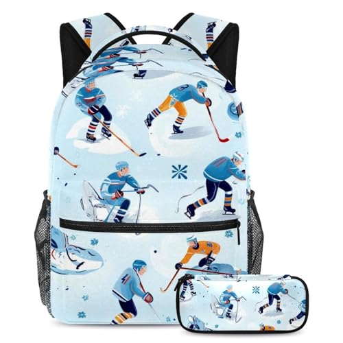 Sac d'école hockey sur glace ensemble 2pcs cadeau idéal adolescent