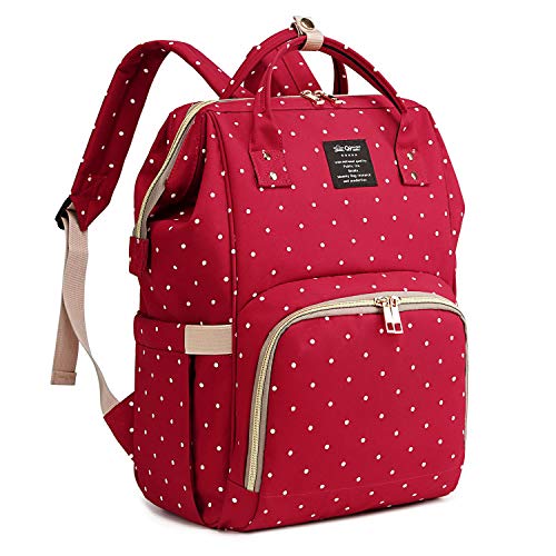 Qimiaobaby Diaper Bag Backpack,Waterproof Multifunctional Large Travel Nappy Changing Bags… (Red Dot) #TOP17