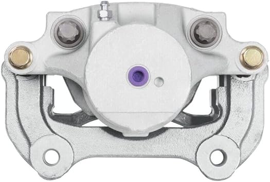 Front Brake Caliper W/Bracket Driver M10 X 1.0-Bleeder Port Size Zinc Plated Silver Included-Copper Washers 5.5 in-Height Steel-Piston Material 10.6lbs-Weight 19-B7324 BC8326