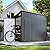 BinpLax 194 cu.ft Shed 7.3x5.3 Ft Premium Galvanized Steel Storage Sheds with Triple Doors Weatherproof Outdoor Utility Sheds, Dual Lock Lean to Shed for Mower, Bike, Generator, Garden Tools (Black)