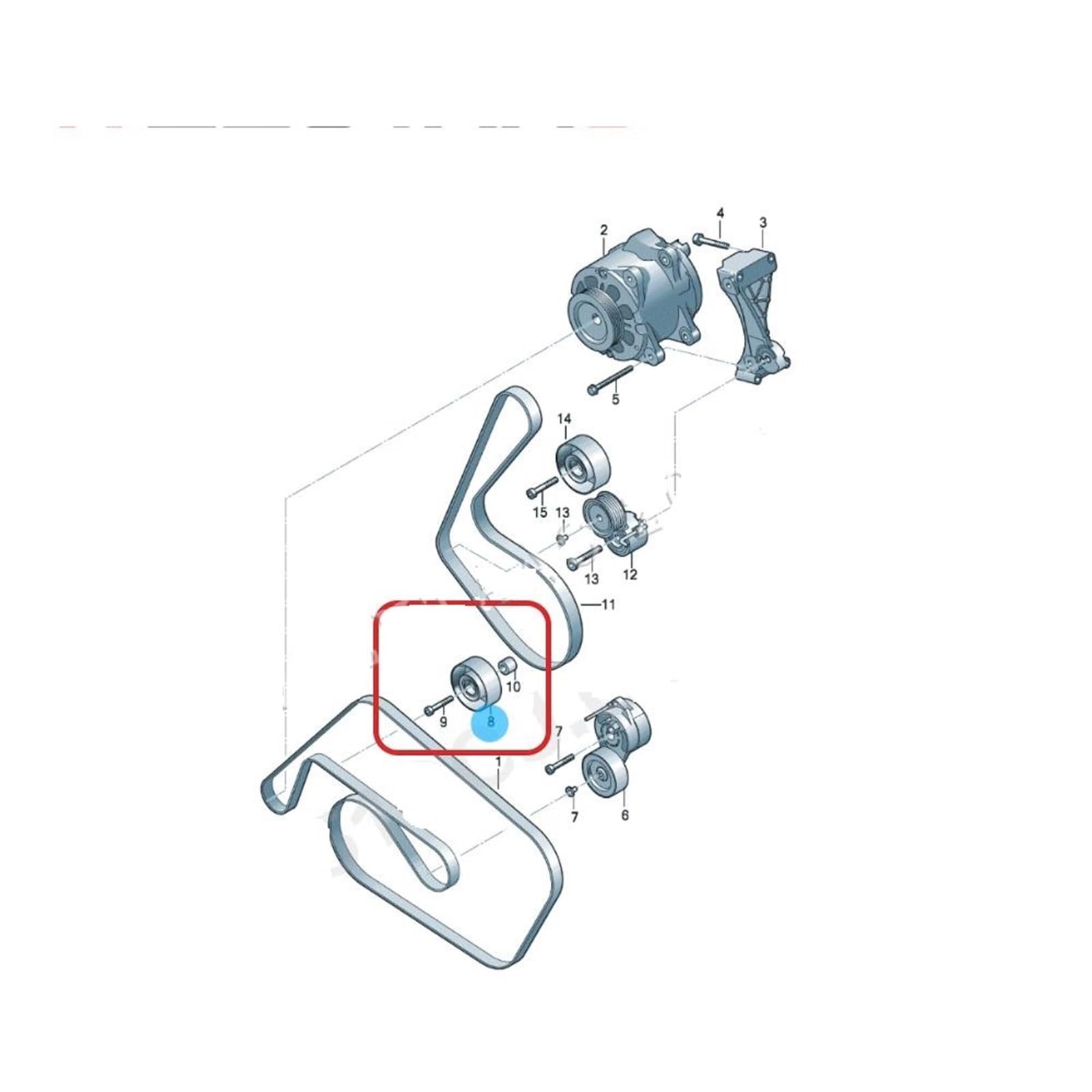 Polea tensora de correa de coche Polea Tensora De Motor 06E903341A 06E903341B.Se Aplica A A4, A5, A6, A7, A8, Q5 Y ​​Q7. A Cayenne 3.0T 95810211900