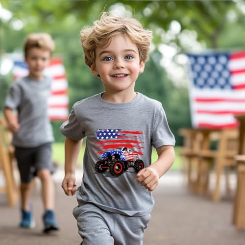 Image of Boys Girls Fourth of July Shirt Toddler Patriotic 4th of July Clothes for Kids 1-7 Years