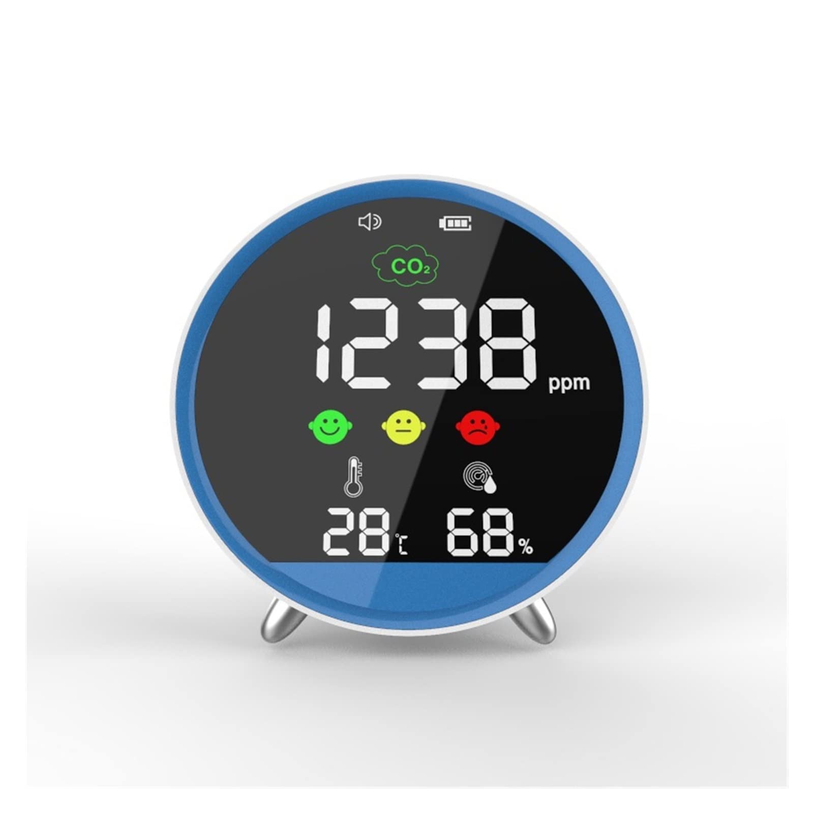 Zxzzas One Color Gas Detector, Carbon Dioxide Detector Co2 Detector Temperature And Humidity Meter Air Quality Detector Co2 Concentration Alarm