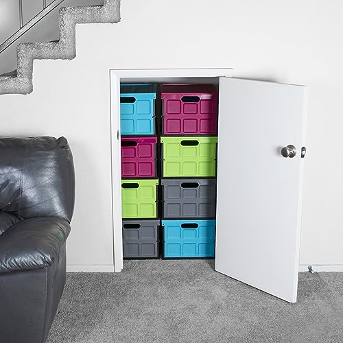 Conteneur empilable avec couvercle Glad violet pour rangement - 7