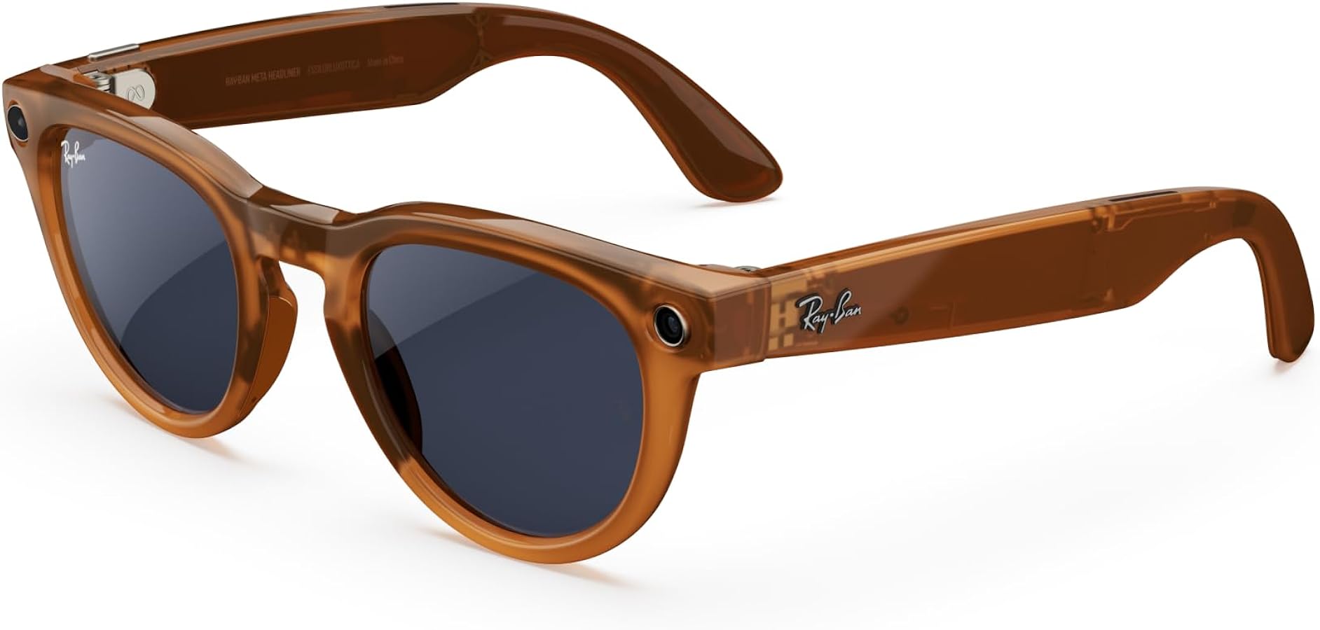 Ray-Ban Meta Glasses, Headliner - Shiny Caramel/Transitions Clear
