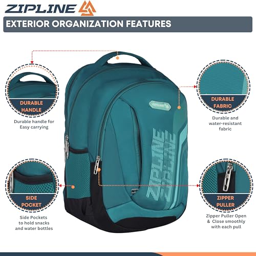 Image of Zipline Casual backpack School bags for boys & Girls |35L Water Resistant backpack bags for women|Stylish,Lightweight,Durable|College bag for boys