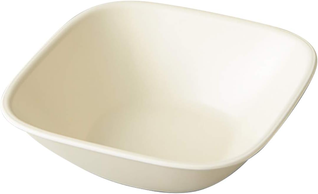 Takenaka T96394 Square Bowl, Calm Dish, Microwave Safe, Ivory, Approx. 5.9 x 5.9 x