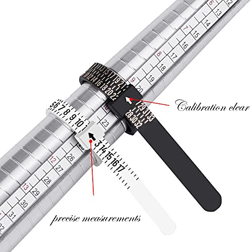 2 Pcs 1-17 Usa Plastic Ring Sizer Measuring Set Gauge Measure Tool Finger Measurer Jewelry Sizing Tools Reusable Finger Ring Sizer For Women/Men And Kids #TOP2