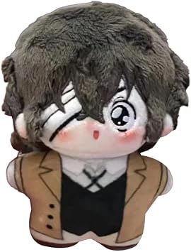 BSD Dazai Soft Figure, 10cm Anime Schoolbag Wallet Pendant Charm Mini Hug Pillow Home Sofa Decoration