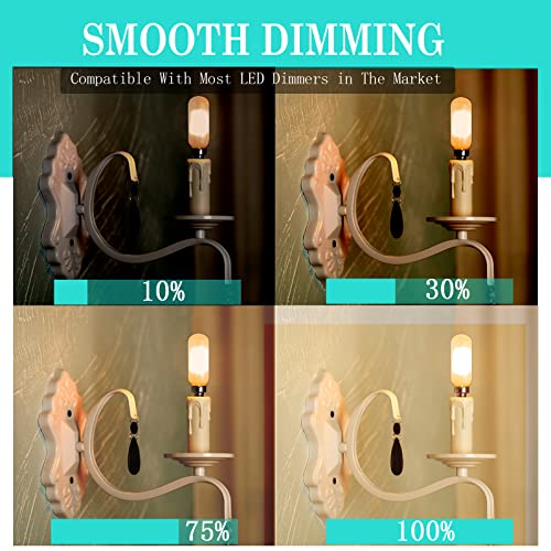 Amdtu E12 Led Bulb 40W Warm White 2700K, Chandelier Light Bulbs 40 Watt Frosted, 4W T6 T25 Tubular Candle Light Bulb, E12 Candelabra Bulb 40 Watt Equivalent Dimmable Led, 6 Pack #TOP3