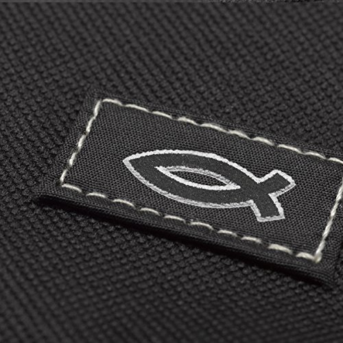 Image of Poly-Canvas Bible / Book Cover w /Fish Applique (Medium, Black)