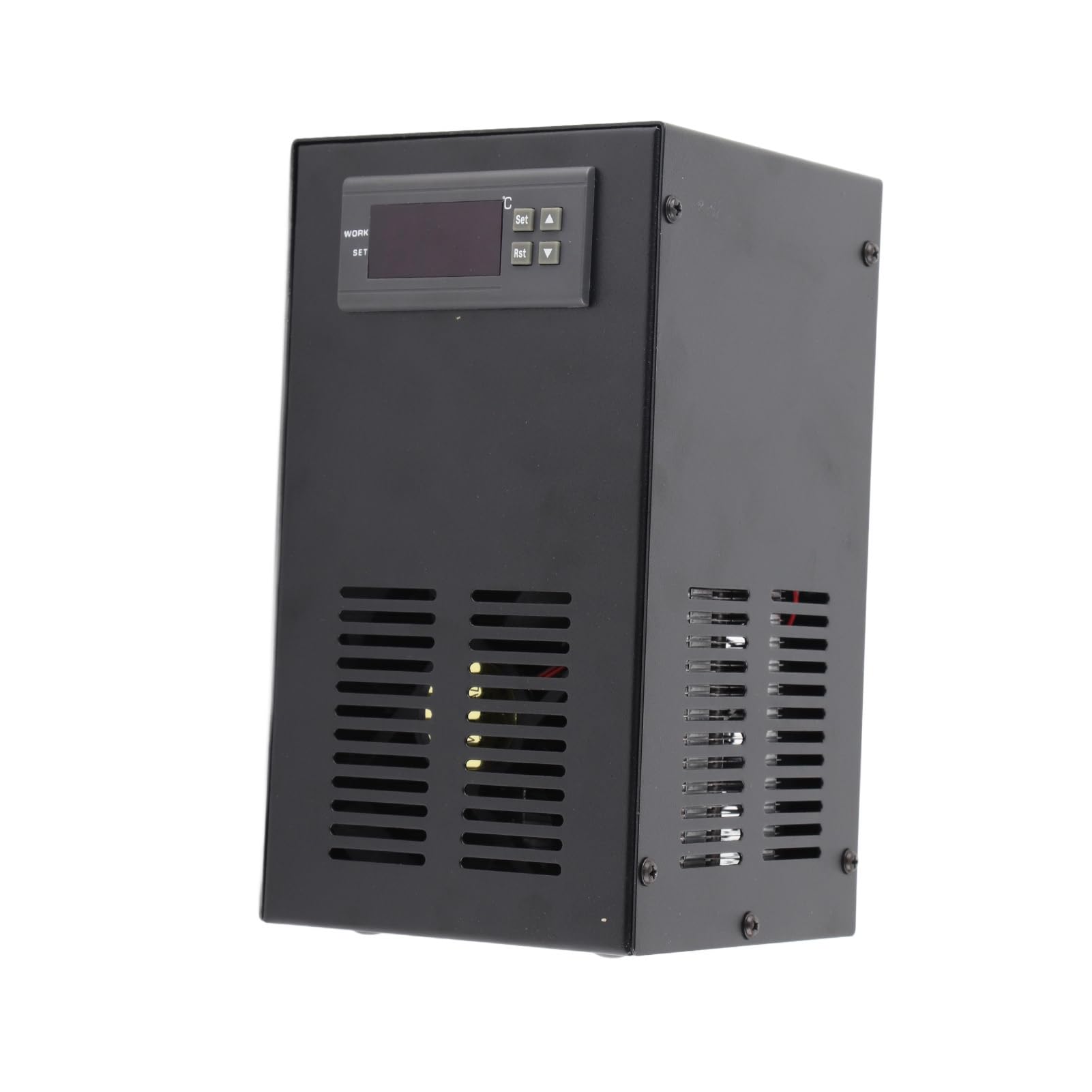 Enfriador de Acuario, Pantalla de Temperatura de Metal, Enfriador de Agua de Acuario Electrónico de Gran Potencia para Tanque de Agua Dulce (Enchufe Europeo 100-240 V)