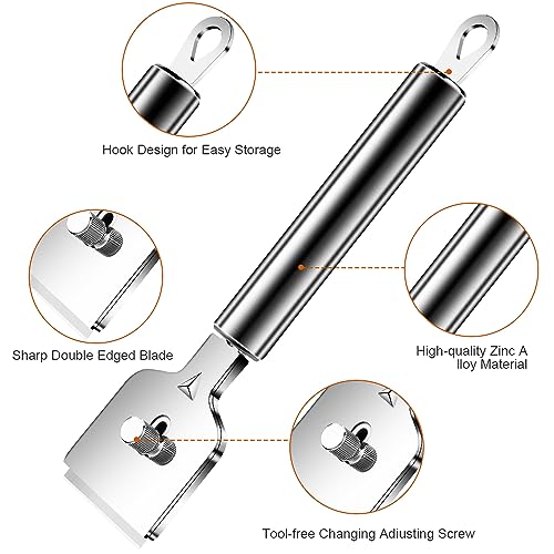 Foto von Flintronic Ceranfeldschaber Metall, Schaber Ceranfeld mit 24Pcs Ersatzklingen, Glasschaber Ceranfeld, Kochfeldschaber, Ceranfeld Kratzer Entfernen für Reinigung Von Backofen, Induktionskochfeld, Herd