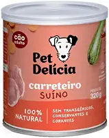 Pet Delícia Carreteiro Suíno 320g, Alimentação Natural para Cães, Com Carne Suína e Legumes Selecionados, para peles sensíveis
